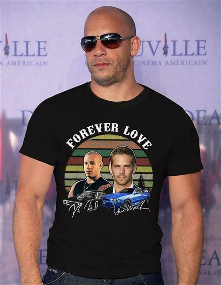 

Fast And Furious Forever Love Signatures T Shirt Black Cotton Men S-6Xl Teenage Pop Top Tee Shirt