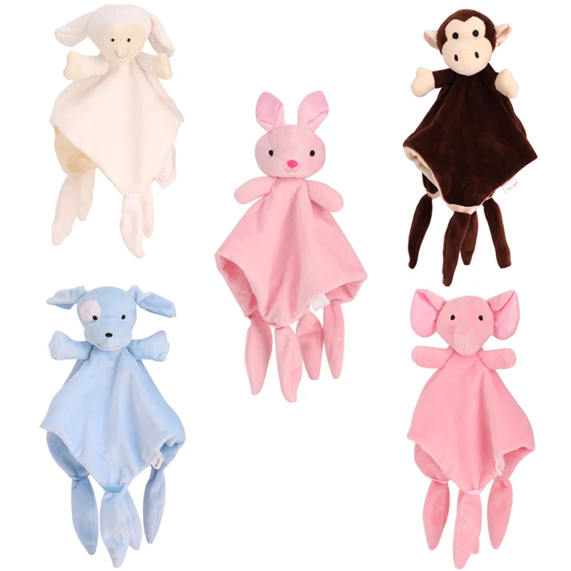 

1 Pcs Baby Cartoon Doll Appease Soothing Towel Handkerchief Soft Toy for Sleeping Soft Newborn Baby Sleeping Dolls Towel Bib