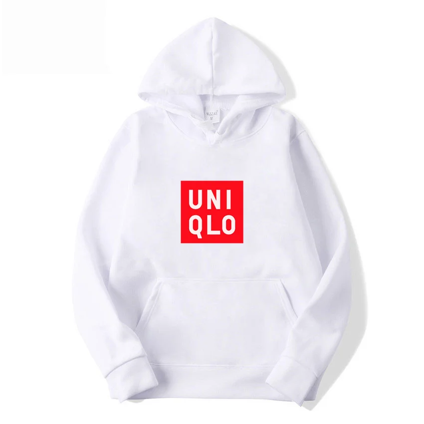 Фото Мужская толстовка Uniqlo с длинными рукавами и карманами, повседневная шерстяная толстовка, спортивный стиль для активного отдыха, элегантная, женская, осенне-зимняя. №3