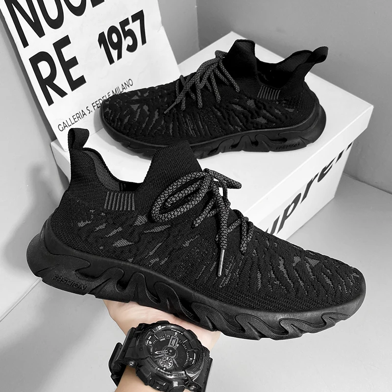 Hot Sale Loafers Mesh Woven Sneakers For Men Hip Hop Casual Mens Shoes Tennis Men Running Shoes Travel Luxury Streetwear