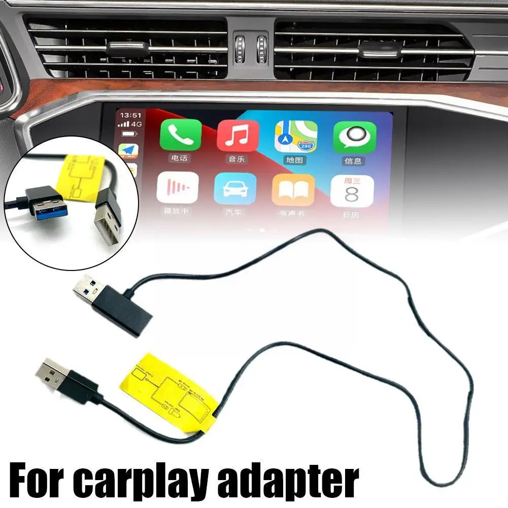 

Wireless for carplay Adapter Compatible With A Variety Of Models And IPhone Models 2 In 1 USB Power Supply Cable Q0Y9