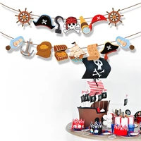 pirate theme party disposable tableware wall hanging banner birthday party decorations kids party supplies birthday decoration