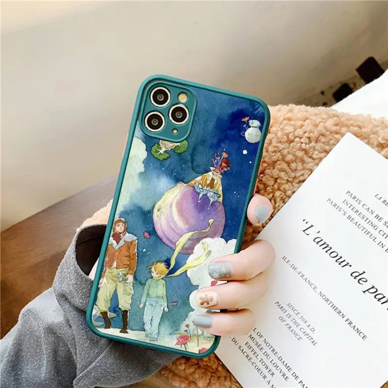 Art Little Prince Phone Case for iPhone 14 11 12 13 Mini Pro Max 8 7 Plus X XR XS MAX Translucent Matte Cover