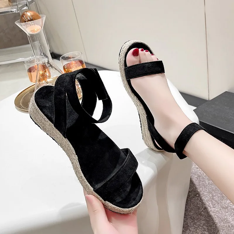 

Summer Platform Sandals 2020 Fashion Women Sandal Wedges Shoes Casual Woman Peep Toe Black Platform Sandals Causal Shoes