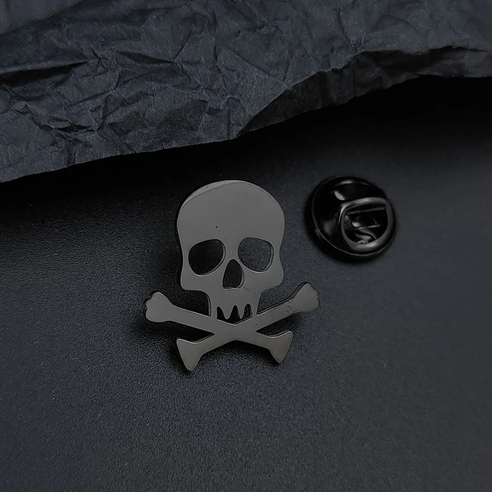 Мужская брошь в виде черепа на лацкан пиджака