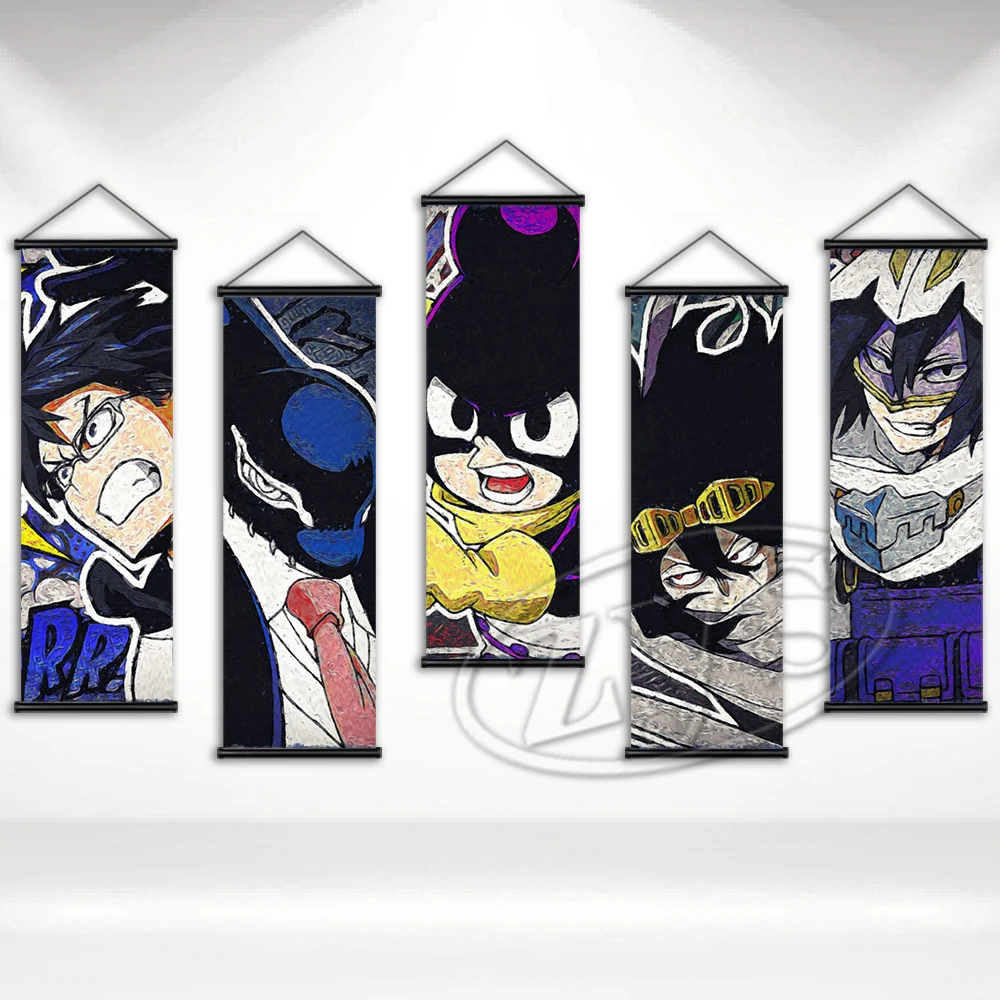 

Настенные картины My Hero академия, холст, модульные картины, печатные плакаты, подвесные свитки, Декор для дома, искусство для гостиной