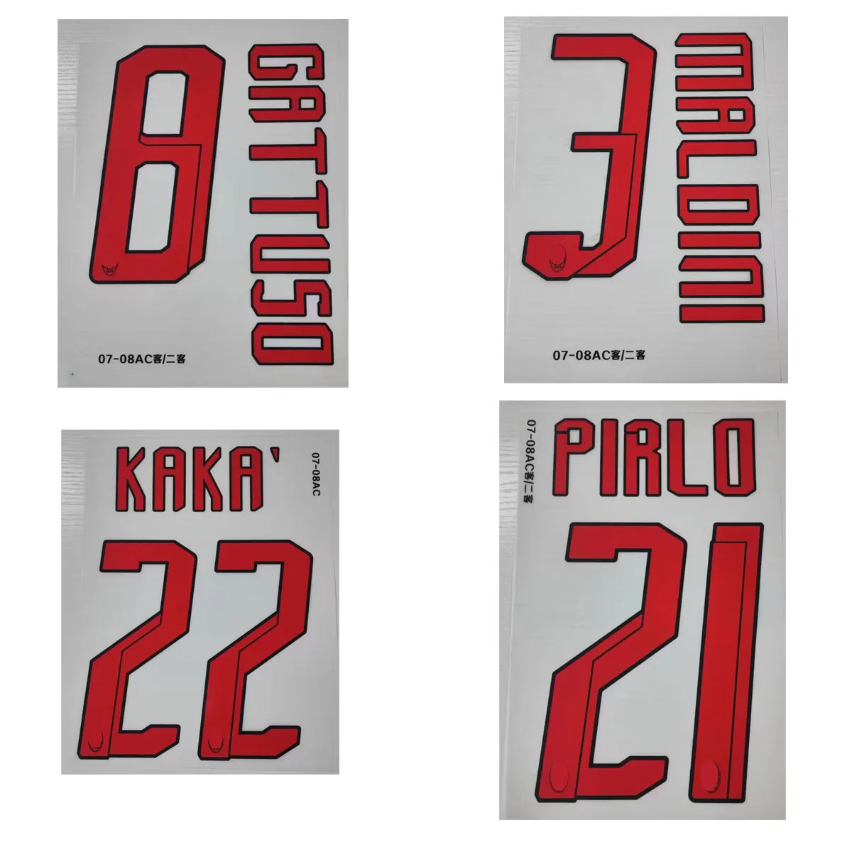 2007-2008 #22 KAKA NAMESET #3 MALDINI #8 GATTUSO #21 Пирло печать по индивидуальному заказу название номер термотрансферный железо на змейке 2007-2008 #22 KAKA NAMESET #3 MALDINI #8 GATTUSO #21 Пирло печать по индивидуальному заказу название номер термотрансферный железо на змейке