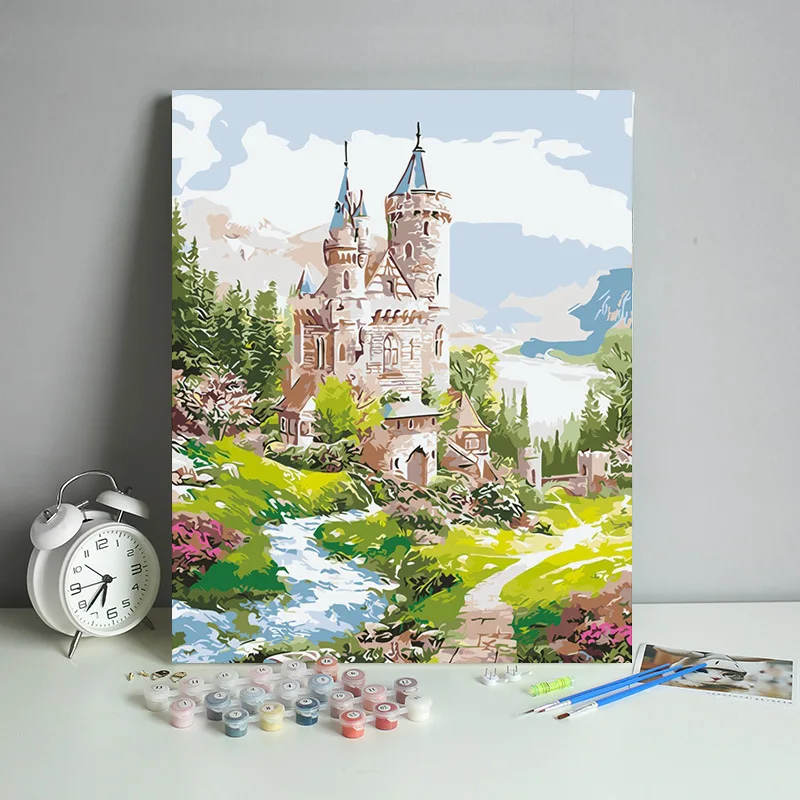 

00015Ann-Tulip diy digital oil painting oil painting acrylic flower painting explosion hand-filled landscape painting