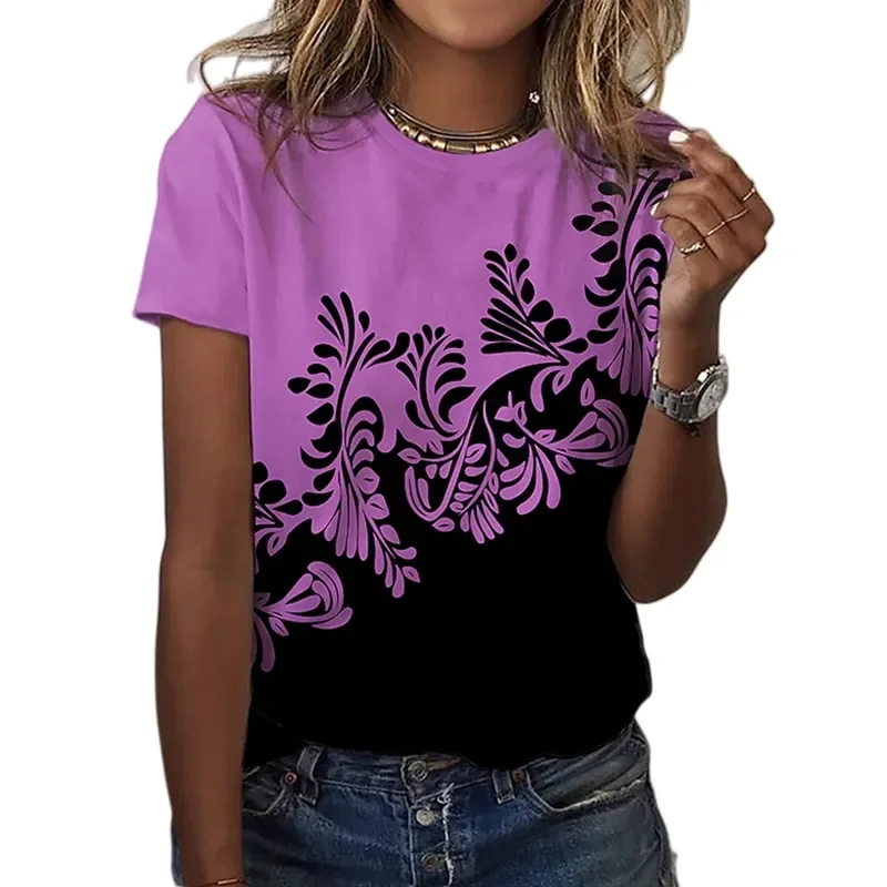 

Футболка женская с цветочным принтом, Элегантная Модная рубашка в Корейском стиле, одежда в эстетике Харадзюку, на лето