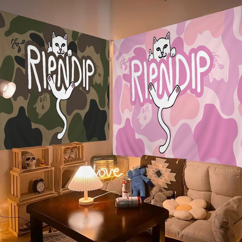 Красочный Гобелен С Изображением Кота R-Ripndips Украшение На Стену В Богемном Стиле