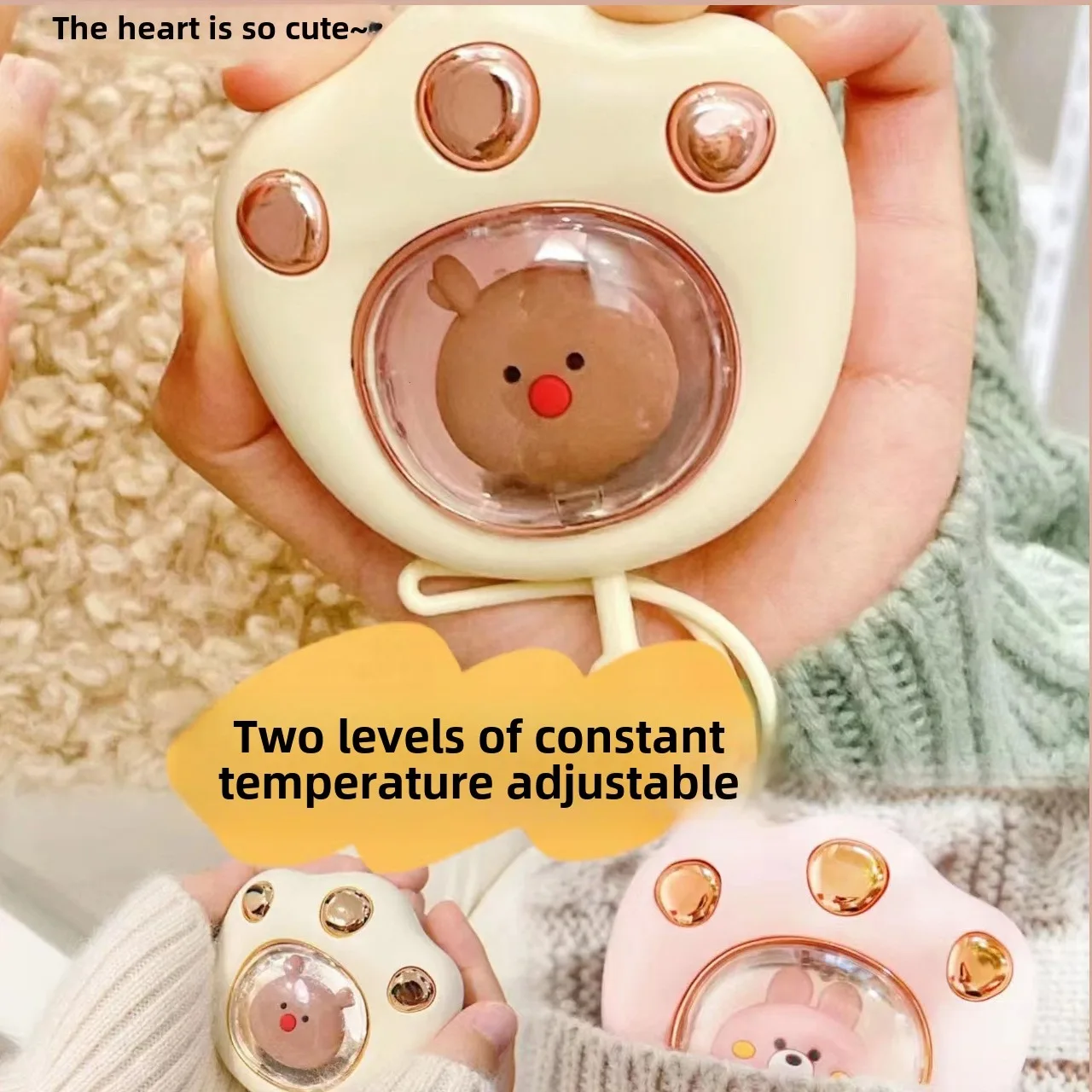 Calefator Portátil Da Mão Do Tamanho Bolso Calor Rápido Com 2 Ajuss Temperatura Compressa Quente Interna Inverno