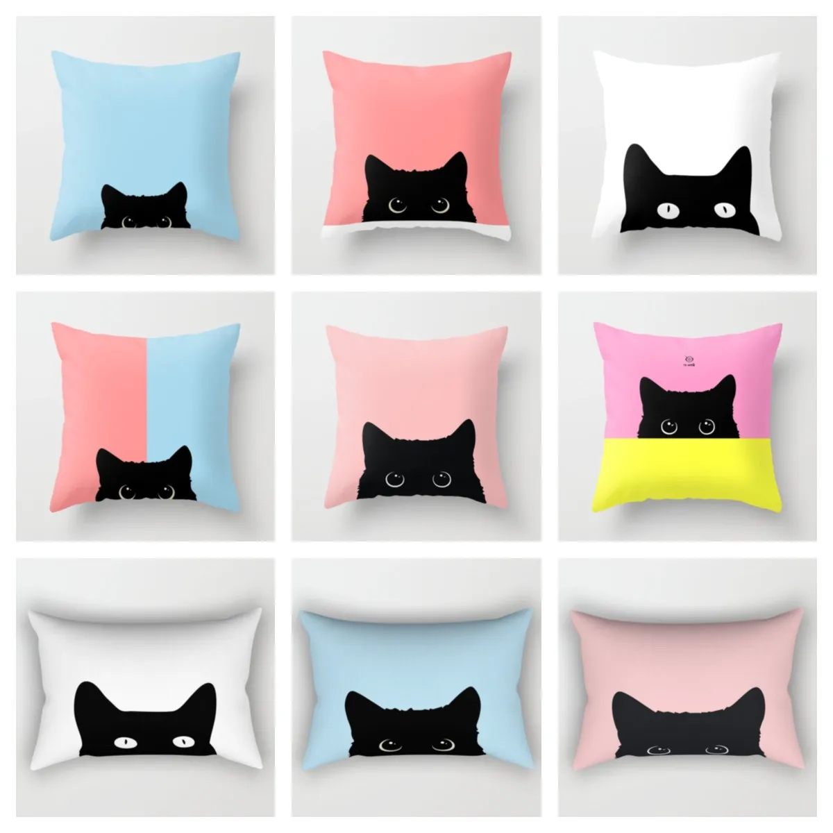 

Наволочки с изображением черной кошки, плюшевые наволочки для домашнего декора, 40x40,45x45,50x50,60x60 30x50, украшение для гостиной