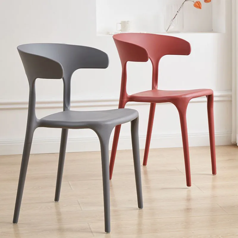 

Contemporary Beautiful Dining Chairs Platic Material Single Ultralight Dining Chairs Waterproof Wipeable Muebles Hotel Furniture