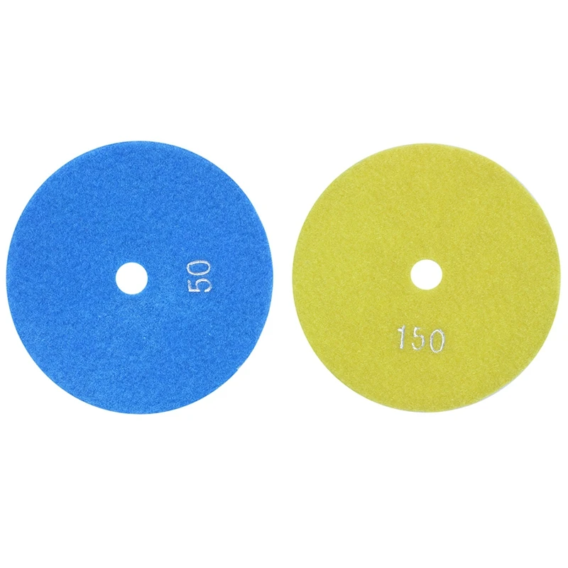 

2X 5 Inch 125Mm Wet Diamond Polishing Pads Marble Granite Grits 50 & 150