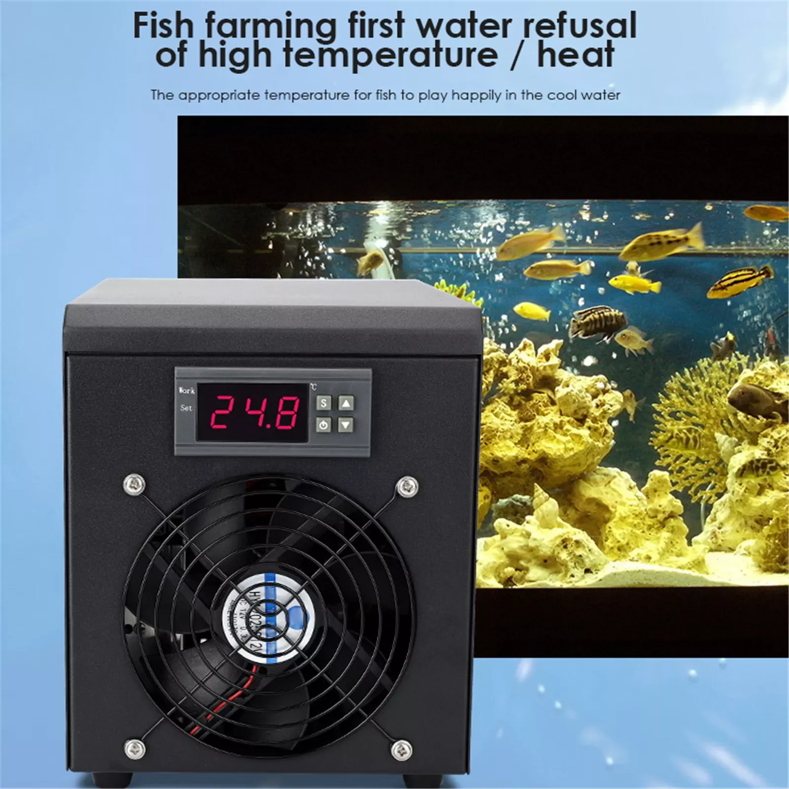 

Аквариумный водяной охладитель 60 л, система нагрева аквариума, устройство настройки температуры, постоянный инструмент для домашней рыбы