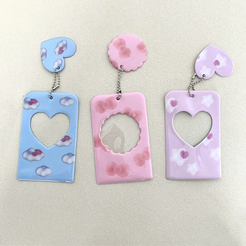 

3-дюймовый держатель для фотокарт с изображением милого облака, кошки с цепью, водонепроницаемый держатель, Kpop Idol, фотокарточки, рукава, брел...