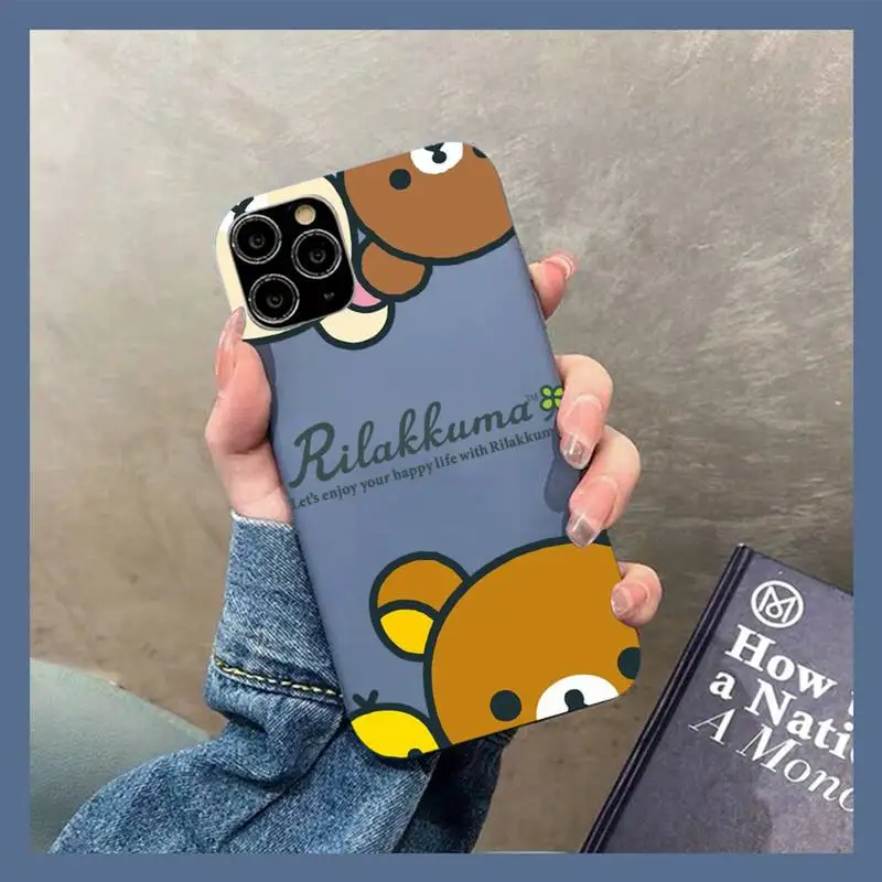 Чехол для телефона Rilakkuma iPhone 11 12 13 Mini Pro Xs Max 8 7 6 6S Plus X XR однотонный чехол