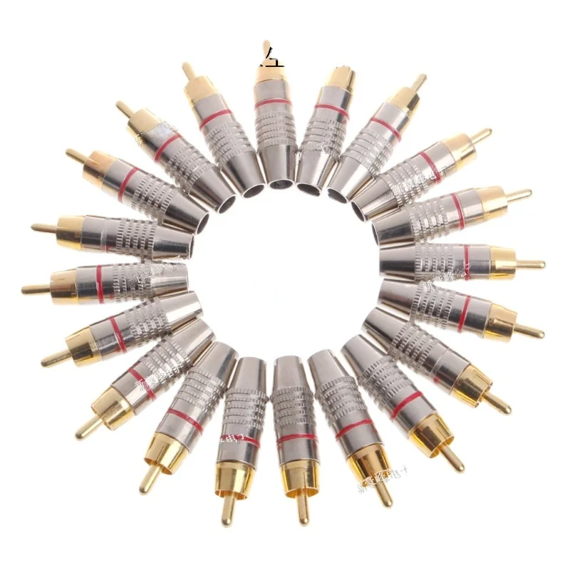 

10Pcs RCA Plug Audio Video Locking Cable Connector Gold Plated Color