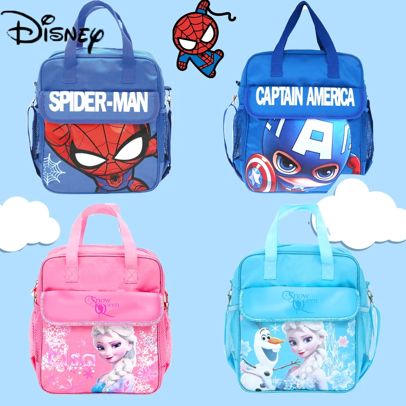 

Disney Tuition Bag Frozen Spiderman Cartoon Handbag Cute School Supplies Storage Shoulder Bags Portable Information File Bag New
