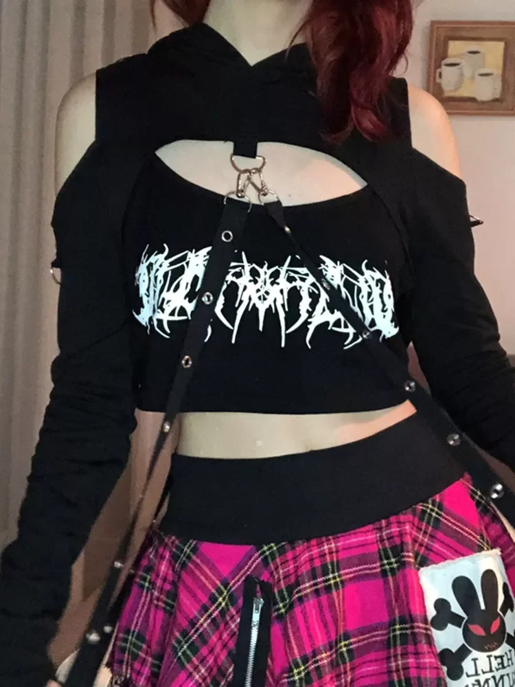 Женский свитшот с капюшоном AltGoth винтажный пуловер в готическом стиле длинным