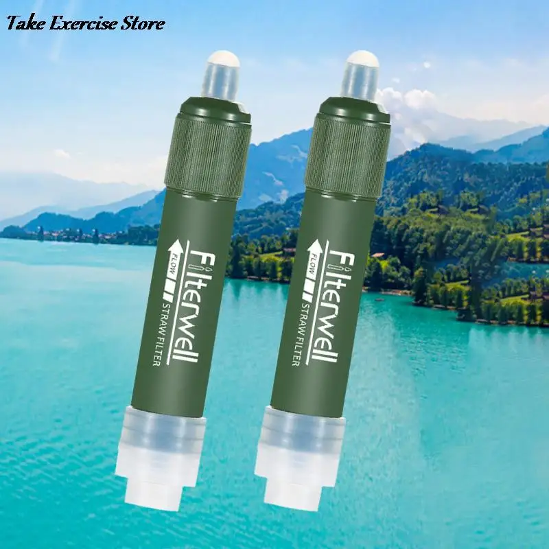 

Mini Camping Purification Water Filter Straw TUP Carbon Fiber Water Bag for Survival or Emergency Supplies