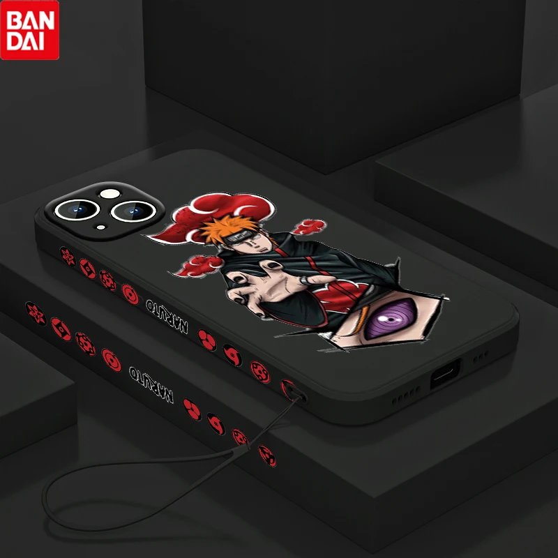 

Anime Naruto Akatsuki For Apple iPhone 13 12 Mini 11 Pro XS MAX XR X 8 7 6S SE Plus Liquid Left Rope Phone Case Coque Cover Capa