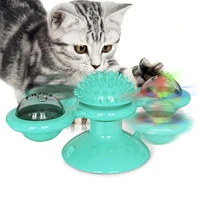 blue color cat spinning toy tpr material cat rotary pet toy food feeder toy for cat