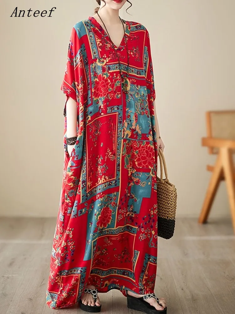 

Женское атласное винтажное платье с коротким рукавом, повседневное Свободное длинное пляжное платье макси, элегантная одежда 2023