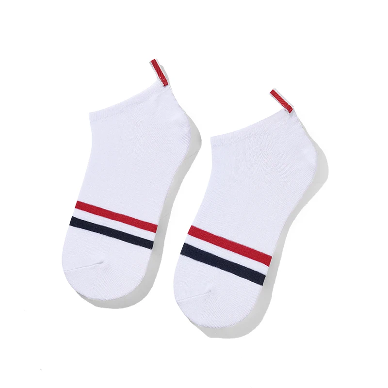 6 pairs of tb invisible socks non-slip shallow mouth socks men and women couple boat socks striped four-bar trend low-top boxed