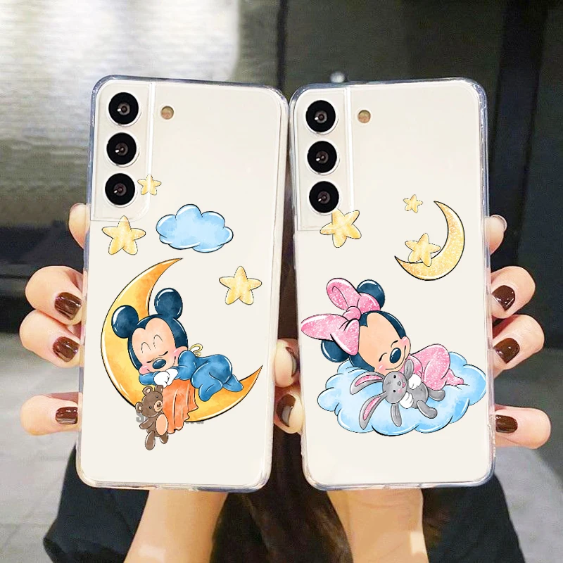 

Mickey Minnie Baby For Samsung Galaxy S23 S22 S21 S20 Ultra Plus Pro S10 S9 S8 4G 5G Silicone Transparent Phone Case Coque Capa