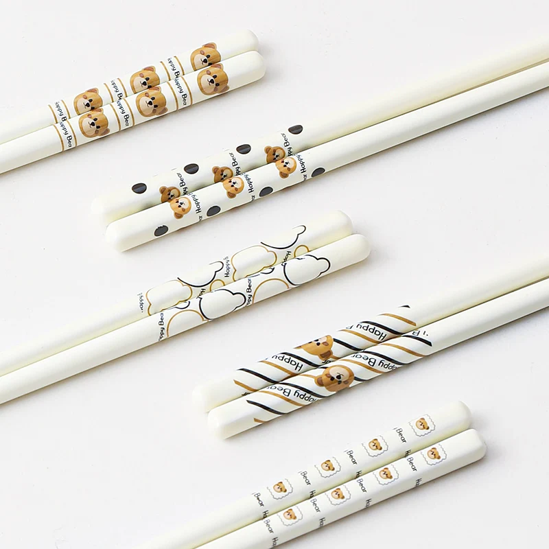 

Chopsticks 5Pairs Ceramic Cute Food Sticks High Temperature Resistant Chopsticks Suitable For Food And Cooking All In Gift Case