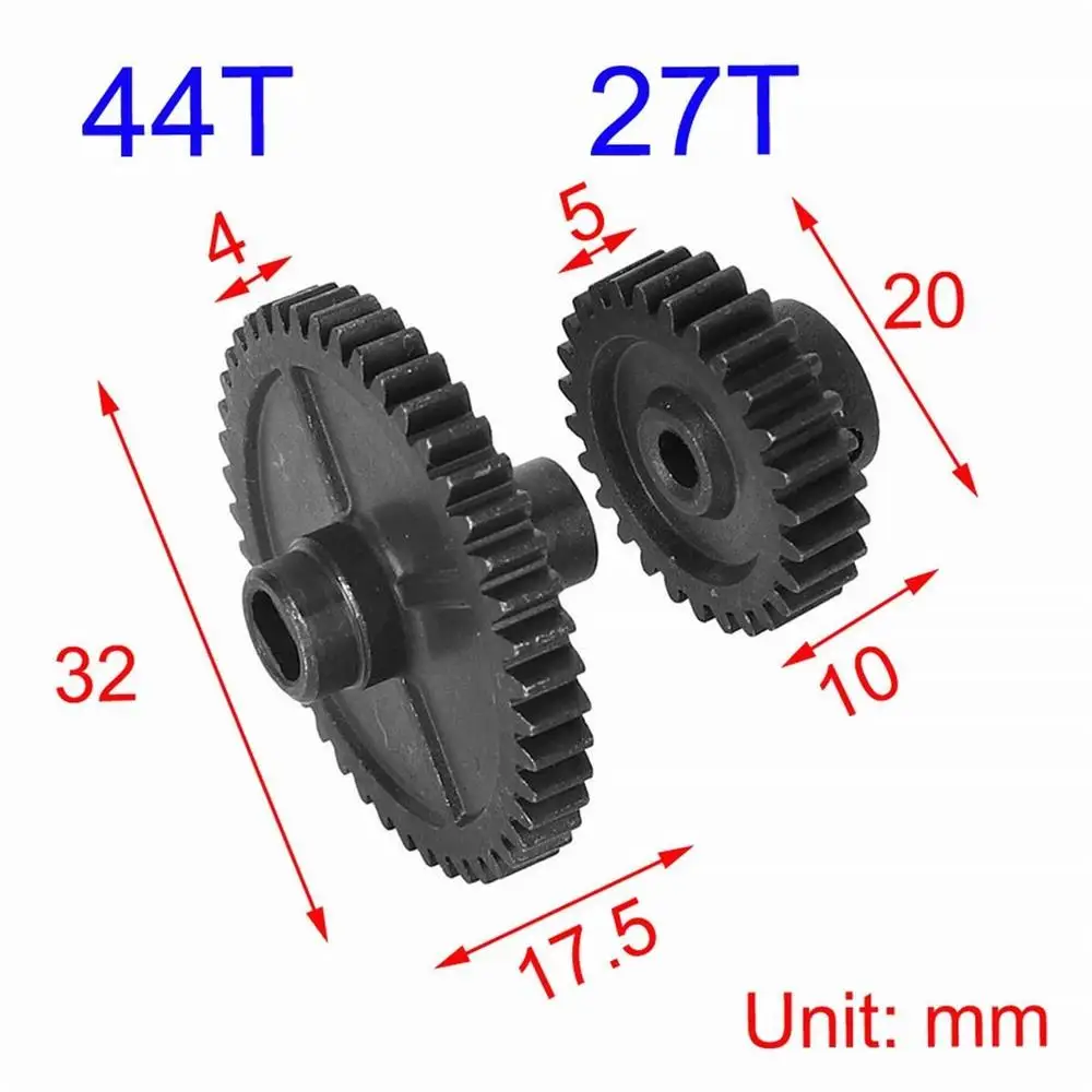 

Metal 27T Motor Gear 44T Main Gear Pinion Kit For WLtoys 1/14 Racing Car 144001 4WD Buggy Truck Upgrade Parts Accessories