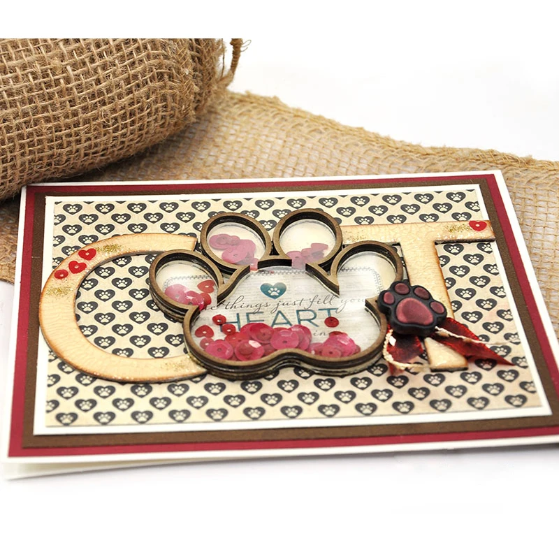 Шейкер с принтом кошачьей лапы металлическая высечка для фотоальбома