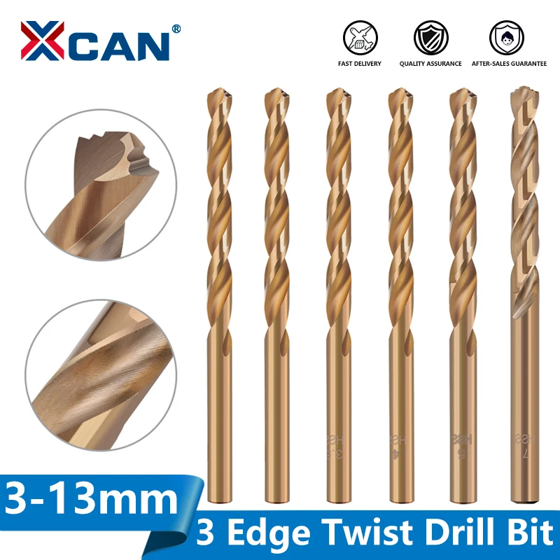 XCAN Twist Drill Bit Set M42 3 Edge HSS Hole Drill 8% High C