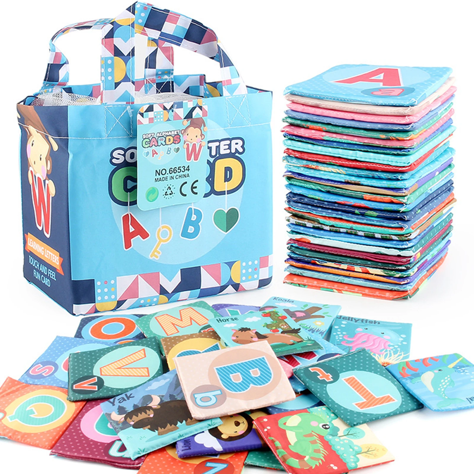 Child Soft Alphabet Cards Toys Soft Alphabet Cards With Cloth Storage Bag For Babies Infants Toddlers And Kids ABCs Learning