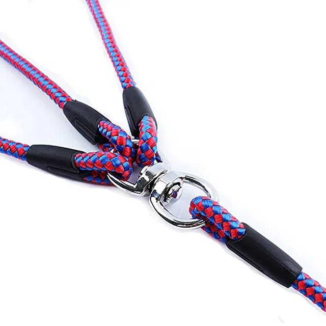 3 Way Dogs Coupler Leash Triple Pet Leashes No Tangle Dog Triple Lead Nylon Traction Rope for Walking Pet Leash Fit for Puppies 6