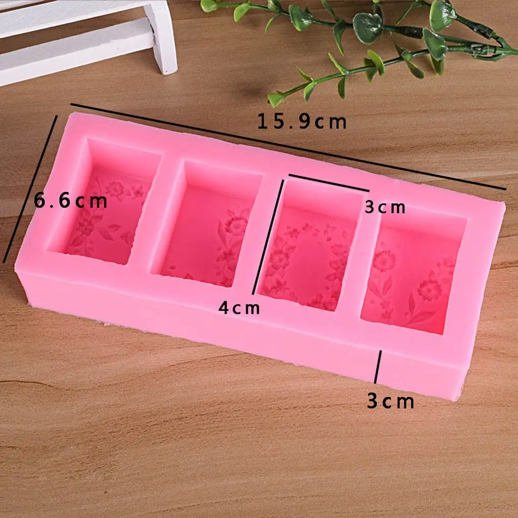 

4 ячейки, форма для печенья с изображением цветов, лозы, для выпечки, мыла, пудинга, печенья, инструменты для выпечки