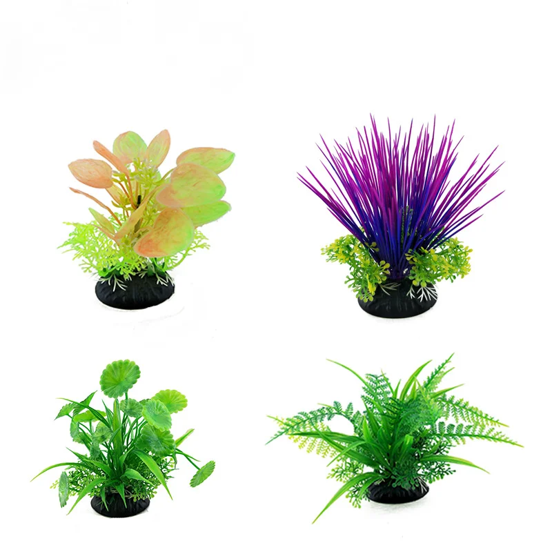 Искусственные декоративные растения для аквариума зеленая водная трава водные
