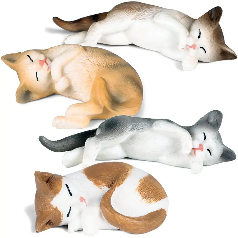 

Science & Nature Micro Landscape Kids Cognition Pet Cat Model Sleeping Kittens Figurine Lifelike Animal Early Learning