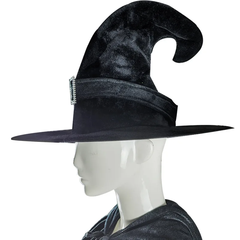

Hooded Velvet Cloak Hat Gloves Sickle Props Women Halloween Witch Cosplay Costume Full Set Demon Stage Performance Clothes Suit