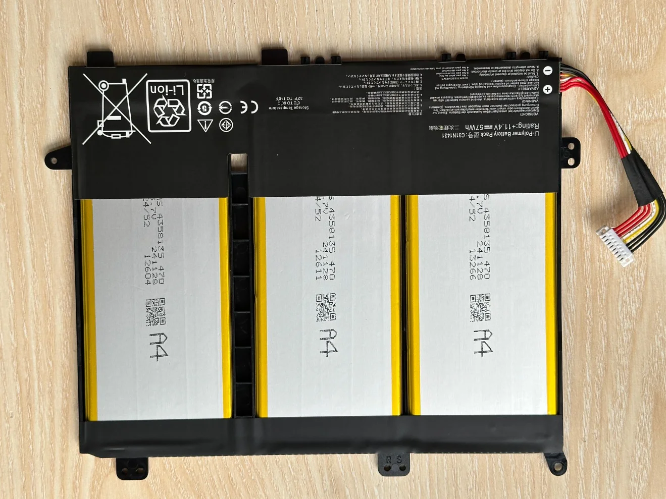 Фото Новая батарея для ноутбука 11.4V 57Wh C31N1431 для ASUS EeeBook R416N R416S E403S E403SA E403NA E403N №3