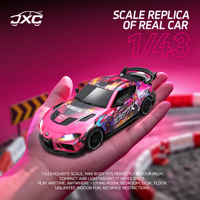 Фото JXC 1087X 1/43 Машинка для дрифта Supra RC, полноприводная, с пропорциональным управлением, миниатюрная игрушечная машинка, литая металлическая статическая модель, гироскопическая машинка для коллекционеров №1