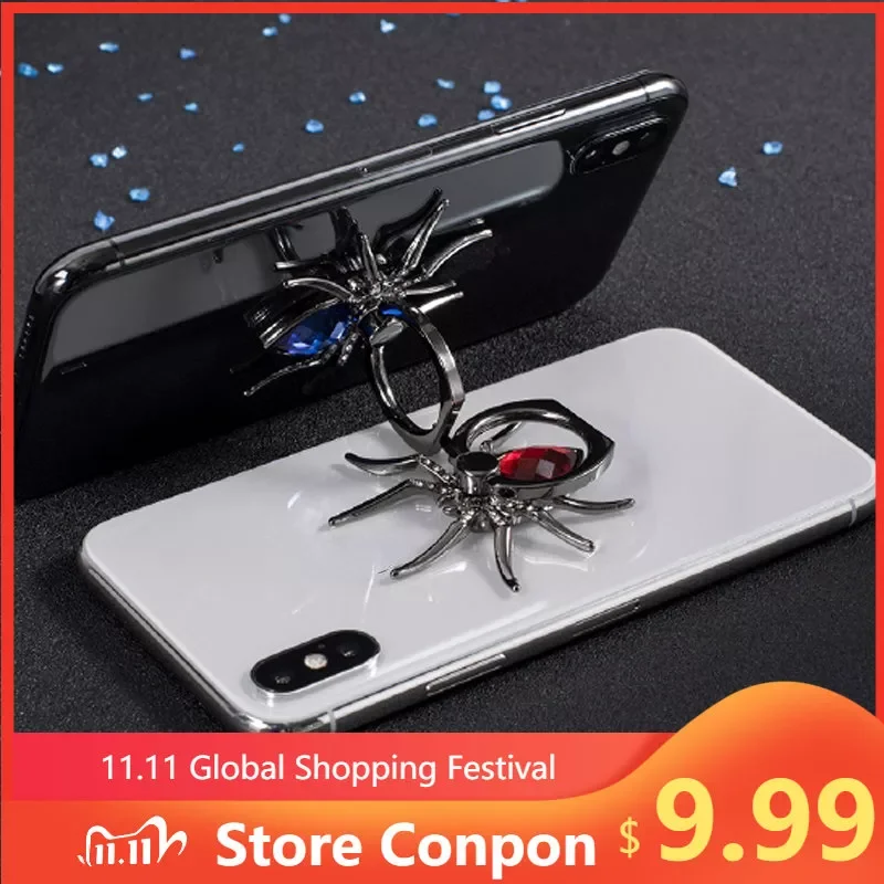 

NEW2023 Spider Ring Holder Luxury Diamond Cell Finger Holder 360 Expanding Stand Finger Holder