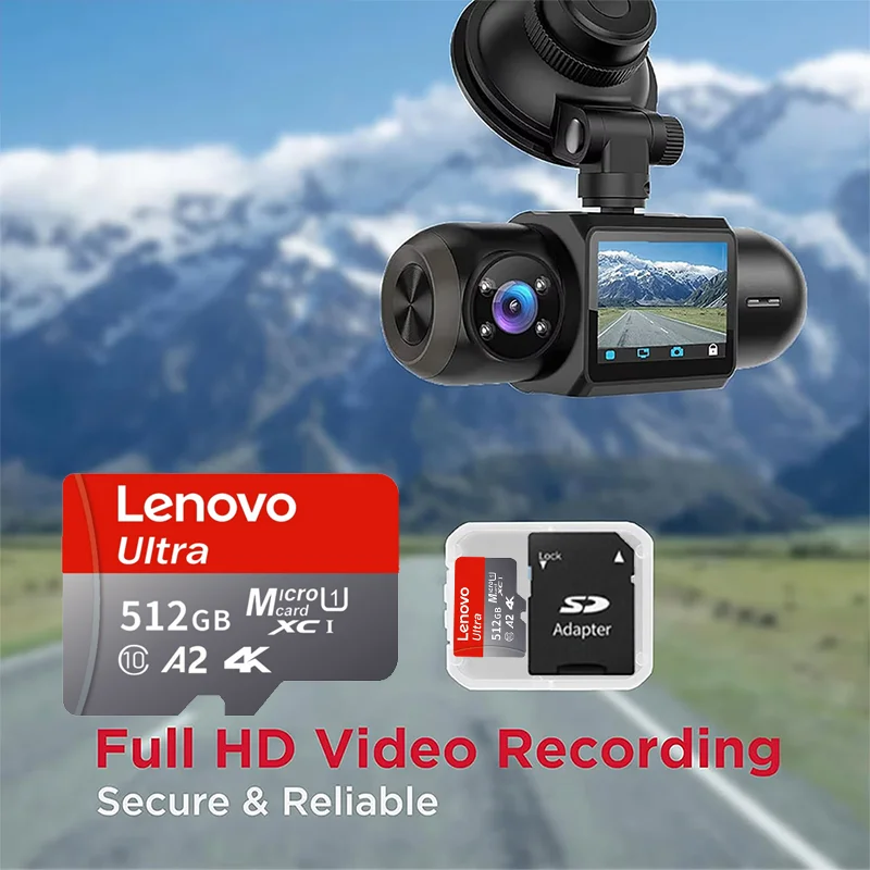Фото Высокоскоростная карта памяти Micro SD Lenovo 2 ТБ 1 ТБ, совместимая с видео 4K Full HD, подходит для телефонов, экшн-камер GoPro, 128 ГБ 256 ГБ 512 ГБ №4