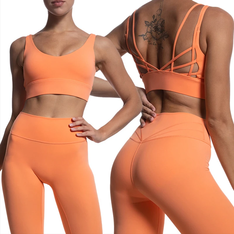 Yoga 2 Piece Set Work Out Sets Women Outfits Gym Fitness Clothing Workout Sport Clothes for Woman Sports Bra and Leggings