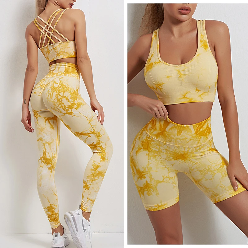 

Women's Tracksuit Yoga Set Female Clothing Sportswear Shorts Outfit Leggings Sexy Back Top Bra Gym Breathable Workout Suit