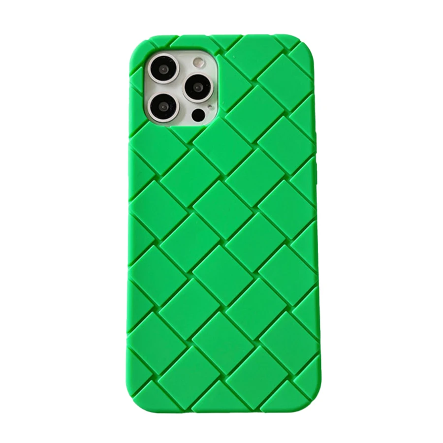 

Diamond Lattice Woven Texture Silicone Soft Phone Case For Iphone 13 12 Mini 11 Pro Max X Xr Xs Max 7 8 Plus Se 2020 Fundas