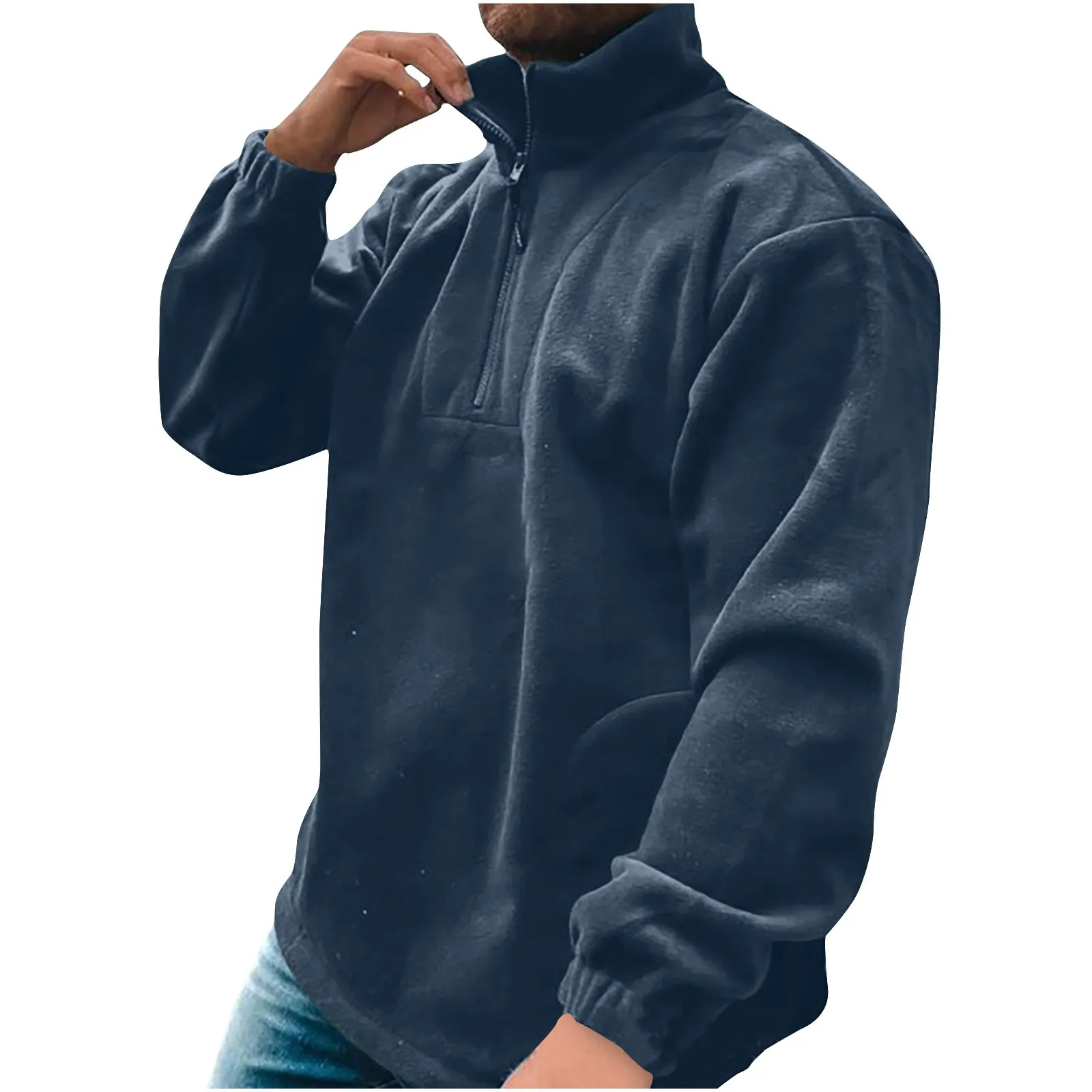 

Male Autumn And Winter Polar Fleece Long Sleeve Sweatshirt Double Side Fleece European Style sweetshirts Punk