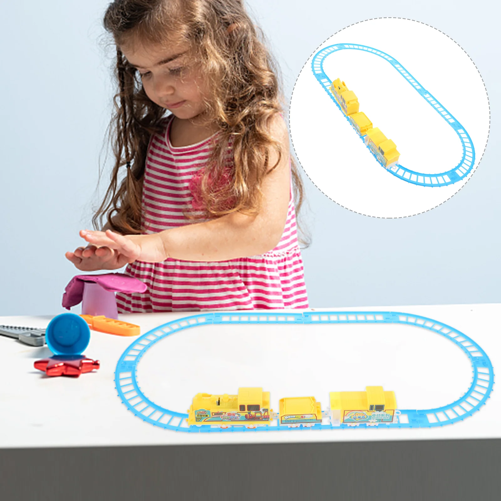 

Track Train Christmas Decore Imitation Model Children Electric Rail Toy Assembled Plastic Kids Car