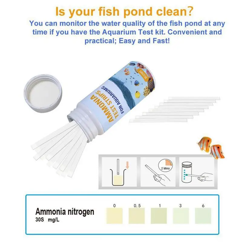 50 шт. тест-полоски аммиака для аквариума